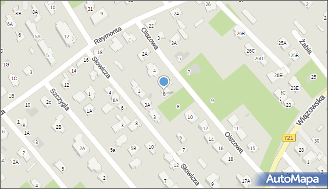 Józefów, Olszowa, 6, mapa Józefów