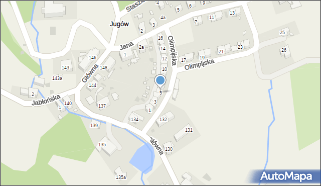 Jugów, Olimpijska, 5, mapa Jugów