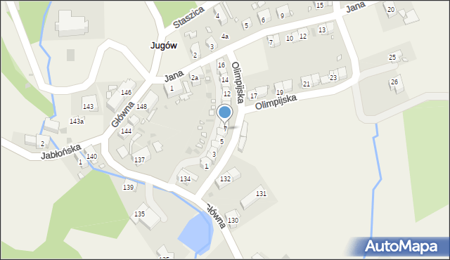 Jugów, Olimpijska, 7, mapa Jugów