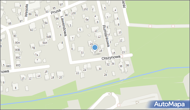 Katowice, Olszynowa, 15, mapa Katowic