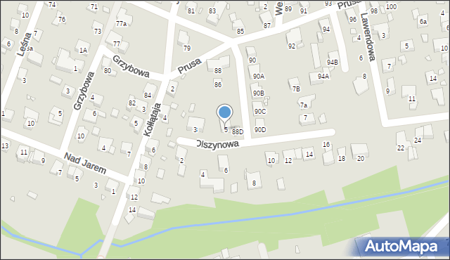 Katowice, Olszynowa, 5, mapa Katowic