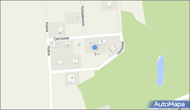 Kębłowo, Olchowa, 5, mapa Kębłowo