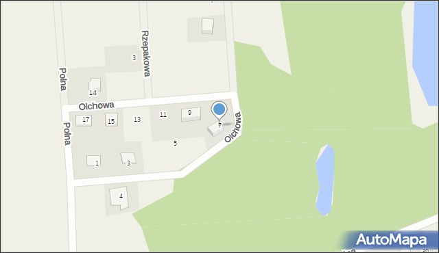 Kębłowo, Olchowa, 7, mapa Kębłowo