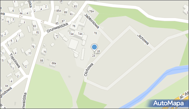 Kędzierzyn-Koźle, Olchowa, 22a, mapa Kędzierzyna-Koźle