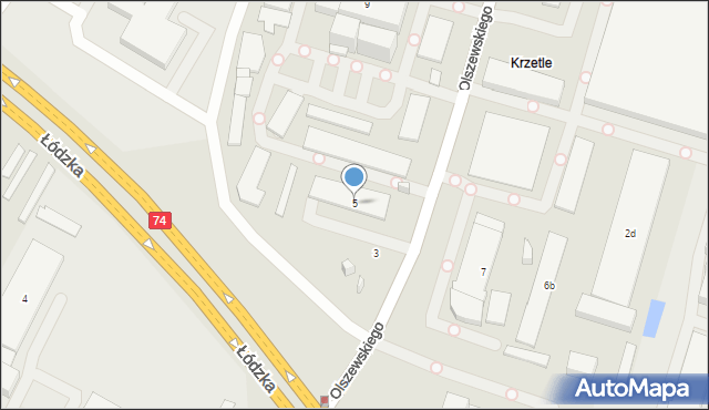 Kielce, Olszewskiego Karola, 5, mapa Kielc