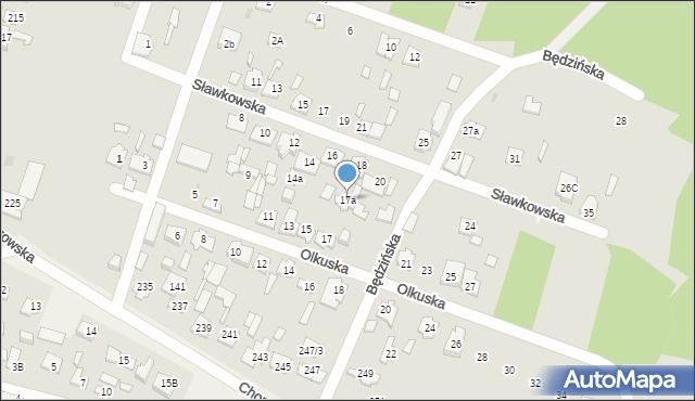 Kielce, Olkuska, 17a, mapa Kielc