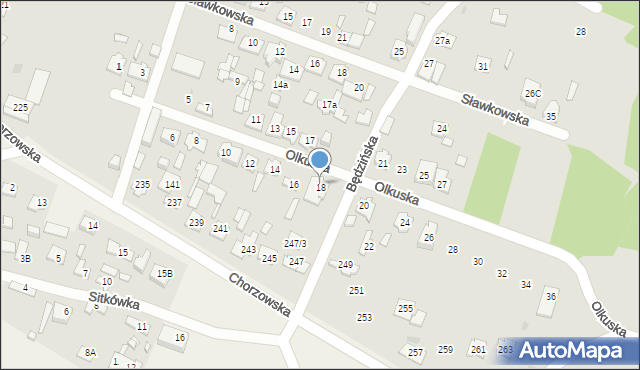Kielce, Olkuska, 18, mapa Kielc