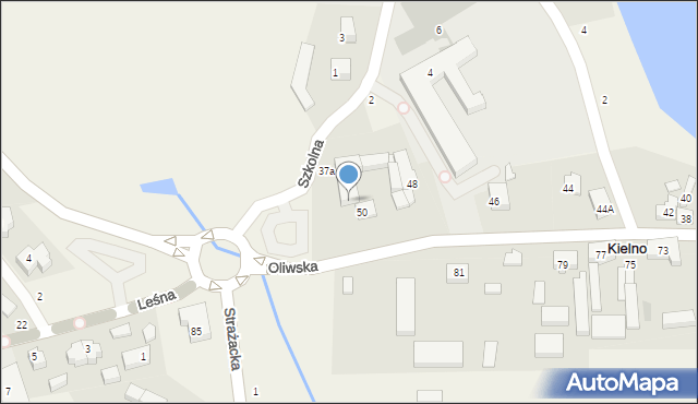 Kielno, Oliwska, 50a, mapa Kielno