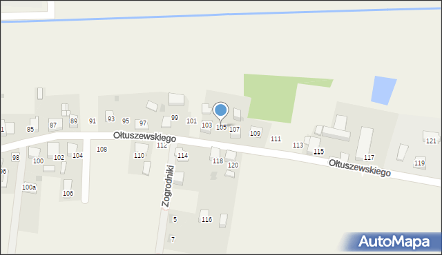 Kobiór, Ołtuszewskiego Zdzisława, 105, mapa Kobiór