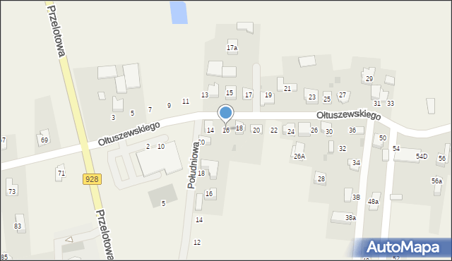 Kobiór, Ołtuszewskiego Zdzisława, 16, mapa Kobiór