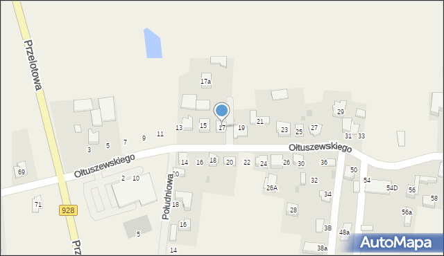 Kobiór, Ołtuszewskiego Zdzisława, 17, mapa Kobiór