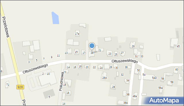 Kobiór, Ołtuszewskiego Zdzisława, 19, mapa Kobiór