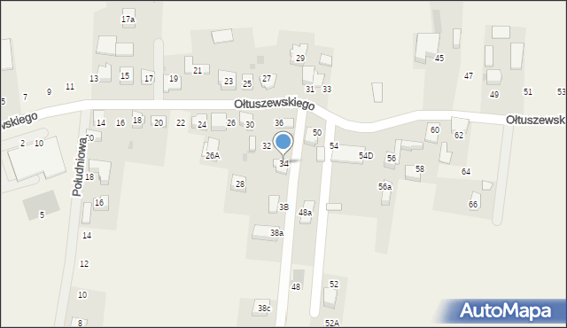 Kobiór, Ołtuszewskiego Zdzisława, 34, mapa Kobiór