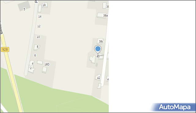 Kobiór, Ołtuszewskiego Zdzisława, 40, mapa Kobiór