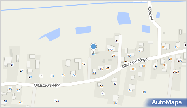 Kobiór, Ołtuszewskiego Zdzisława, 61, mapa Kobiór