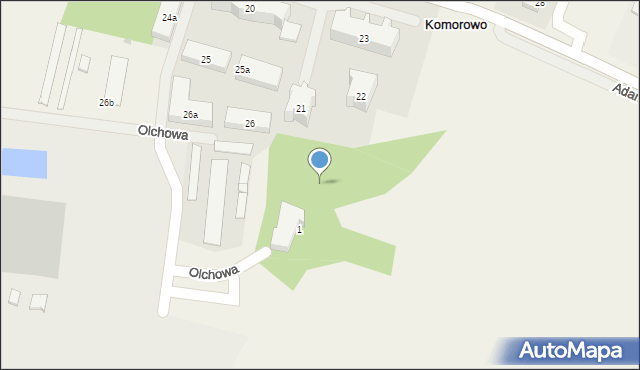 Komorowo, Olchowa, 2, mapa Komorowo