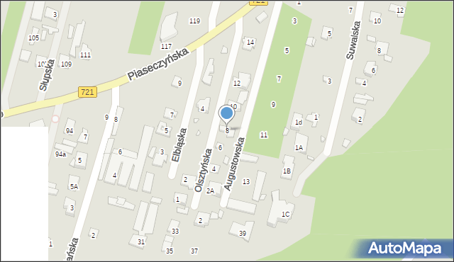 Konstancin-Jeziorna, Olsztyńska, 8, mapa Konstancin-Jeziorna
