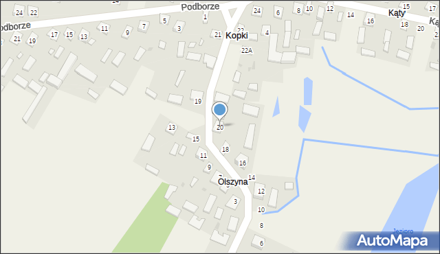Kopki, Olszyna, 20, mapa Kopki