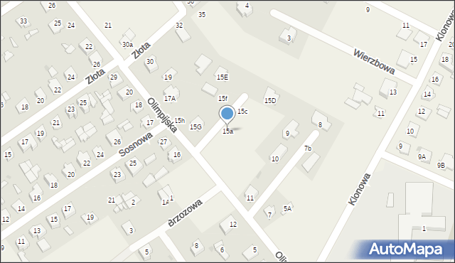 Kozłów Biskupi, Olimpijska, 15a, mapa Kozłów Biskupi