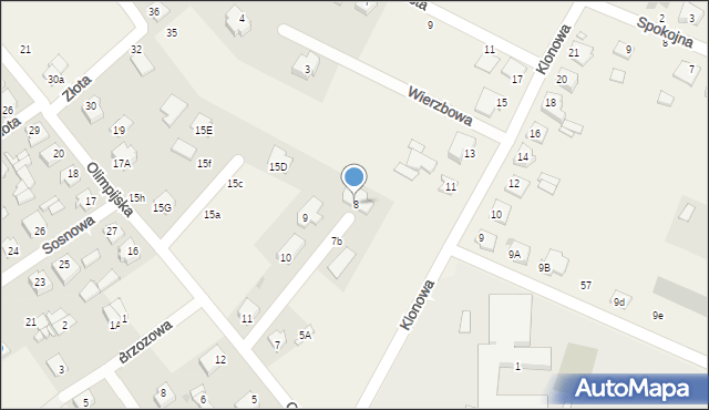 Kozłów Biskupi, Olimpijska, 8, mapa Kozłów Biskupi