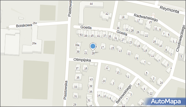 Kraków, Olimpijska, 19, mapa Krakowa