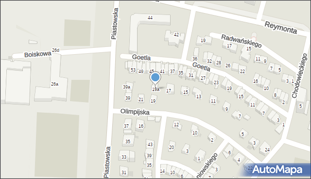 Kraków, Olimpijska, 19a, mapa Krakowa