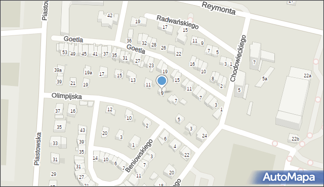 Kraków, Olimpijska, 9, mapa Krakowa