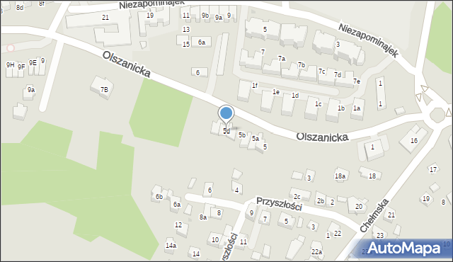 Kraków, Olszanicka, 5d, mapa Krakowa