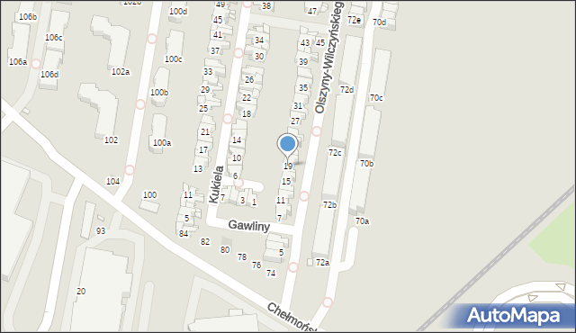 Kraków, Olszyny-Wilczyńskiego Józefa, gen., 19, mapa Krakowa