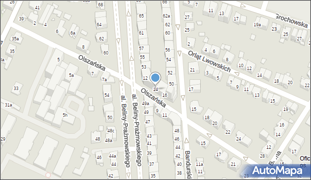 Kraków, Olszańska, 14, mapa Krakowa