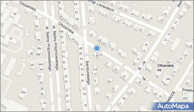 Kraków, Olszańska, 15, mapa Krakowa