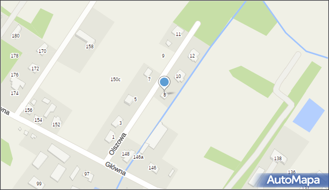 Krzaki Czaplinkowskie, Olszowa, 8, mapa Krzaki Czaplinkowskie