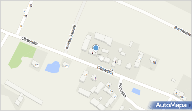 Księginice, Oławska, 1a, mapa Księginice