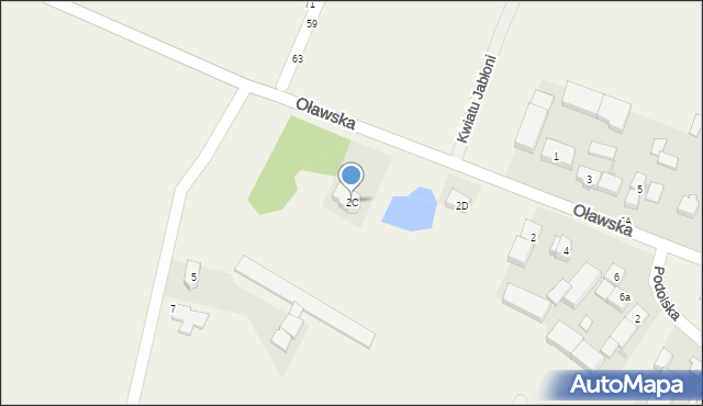 Księginice, Oławska, 2C, mapa Księginice