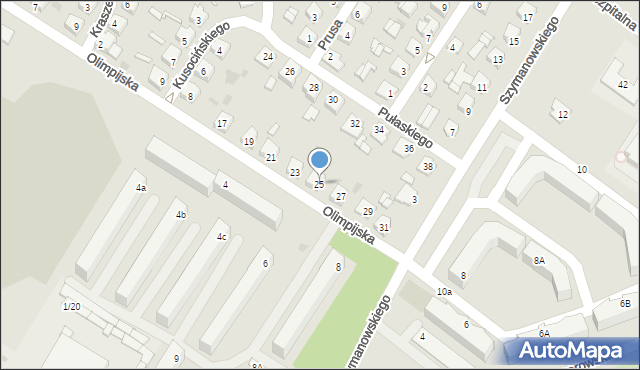 Kutno, Olimpijska, 25, mapa Kutno