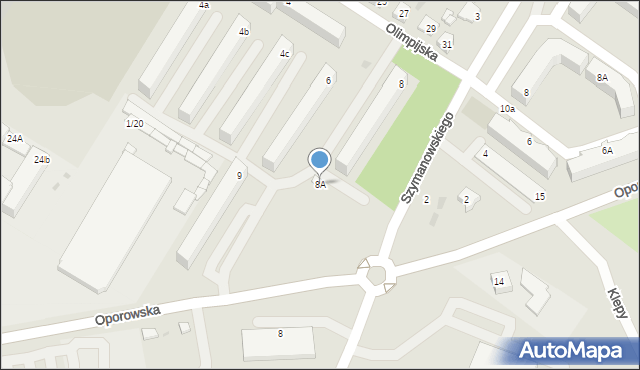 Kutno, Olimpijska, 8A, mapa Kutno