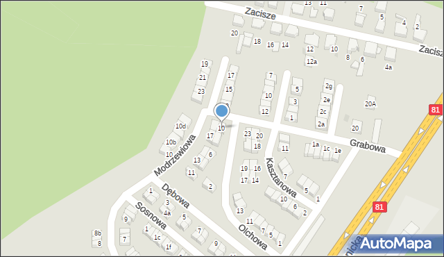 Łaziska Górne, Olchowa, 10, mapa Łaziska Górne