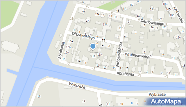 Łeba, Olszewskiego, 6a, mapa Łeba