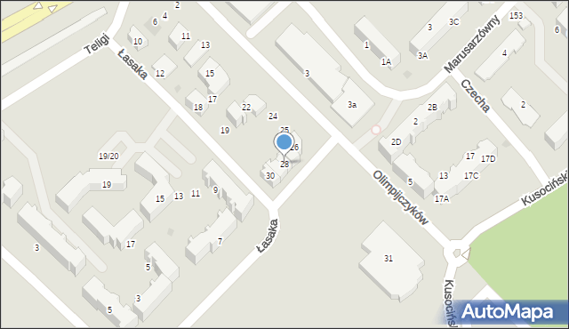 Lębork, Olimpijczyków, 28, mapa Lębork