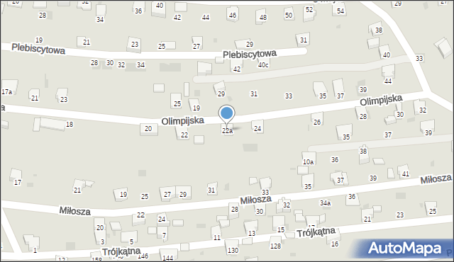 Lędziny, Olimpijska, 22a, mapa Lędziny