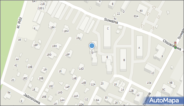 Legionowo, Olszankowa, D, mapa Legionowo