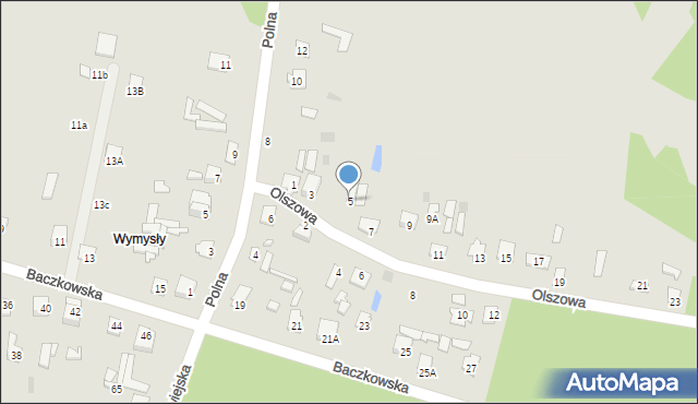 Łochów, Olszowa, 5, mapa Łochów