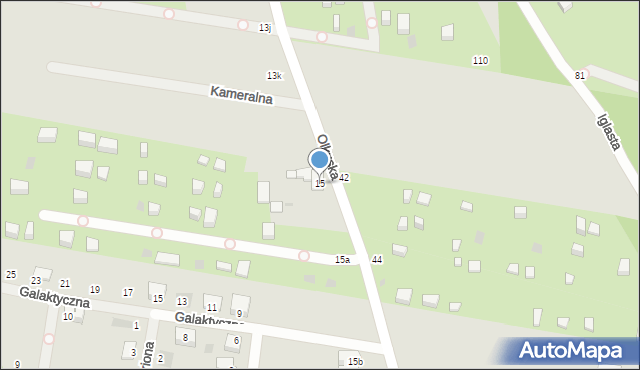Łódź, Olkuska, 15, mapa Łodzi