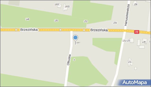 Łódź, Olkuska, 2, mapa Łodzi