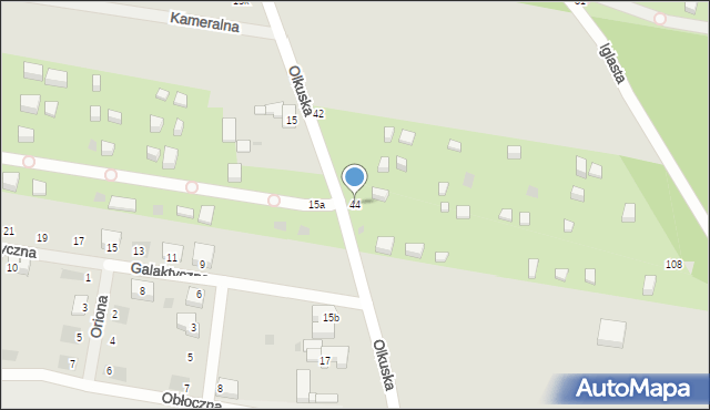 Łódź, Olkuska, 44, mapa Łodzi