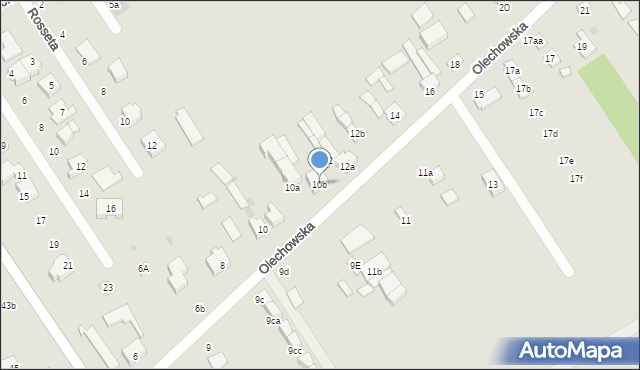 Łódź, Olechowska, 10b, mapa Łodzi