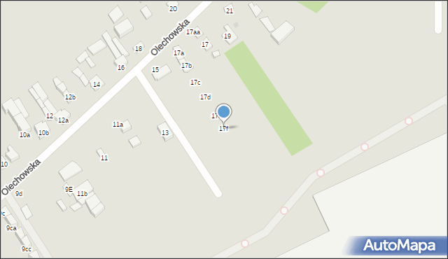 Łódź, Olechowska, 17f, mapa Łodzi