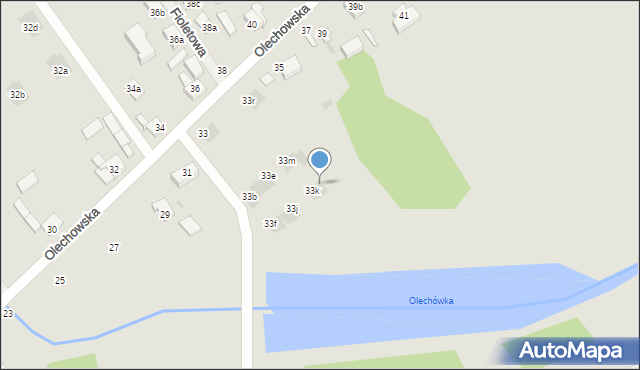 Łódź, Olechowska, 33l, mapa Łodzi