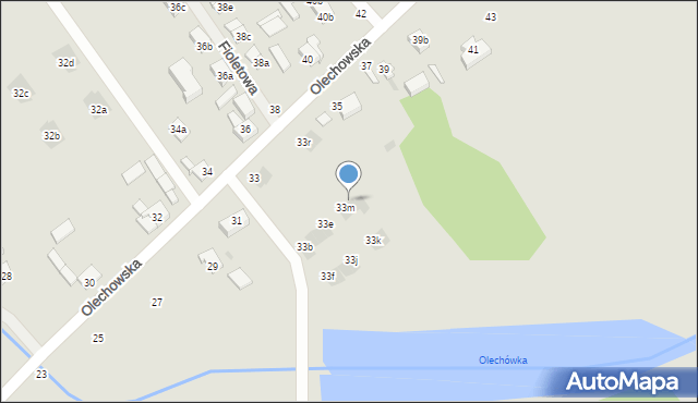 Łódź, Olechowska, 33n, mapa Łodzi