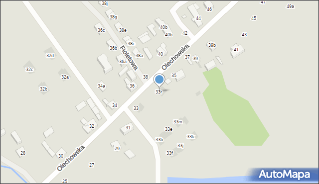 Łódź, Olechowska, 33r, mapa Łodzi